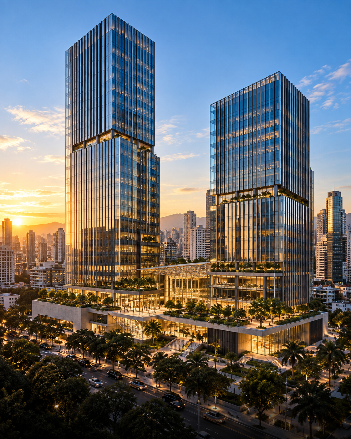 Conjunto de edifícios corporativos de grande porte